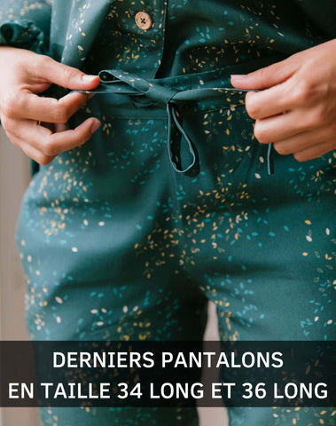 Pantalon de pyjama imprimé vert - Matière écologique 100% Tencel lyocell