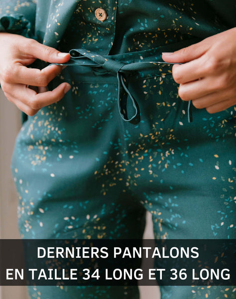 Green printed pants from pyjamas - Ecological material 100% Tencel lyocell
