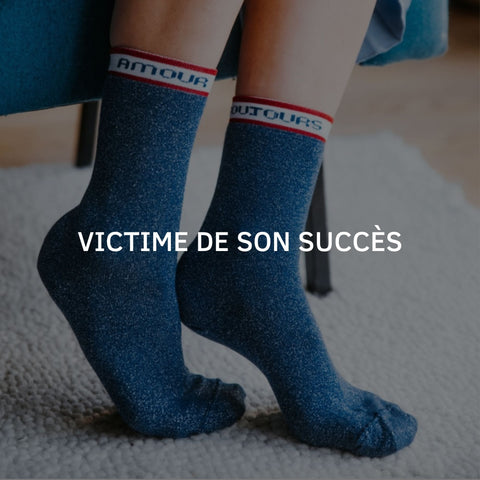 Chaussettes à paillettes bleues fabriquées en France